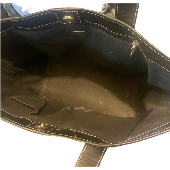 Stefano Serapian Milano 04 Two-Handle Black Canvas and Leather Tote - Picture 11 of 12